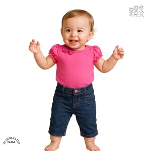 JUMPING BEANS 2 PIECE CROPPED JEANS SET 12 MOS